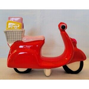 Spritz Retro-Style Valentine Day Red Vespa Scooter Ceramic Figurine Target NWT